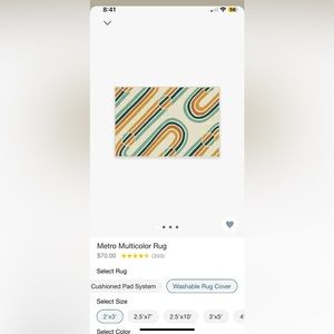 Ruggable rug cover 2x3 ft new washed but not used in brand new shape.